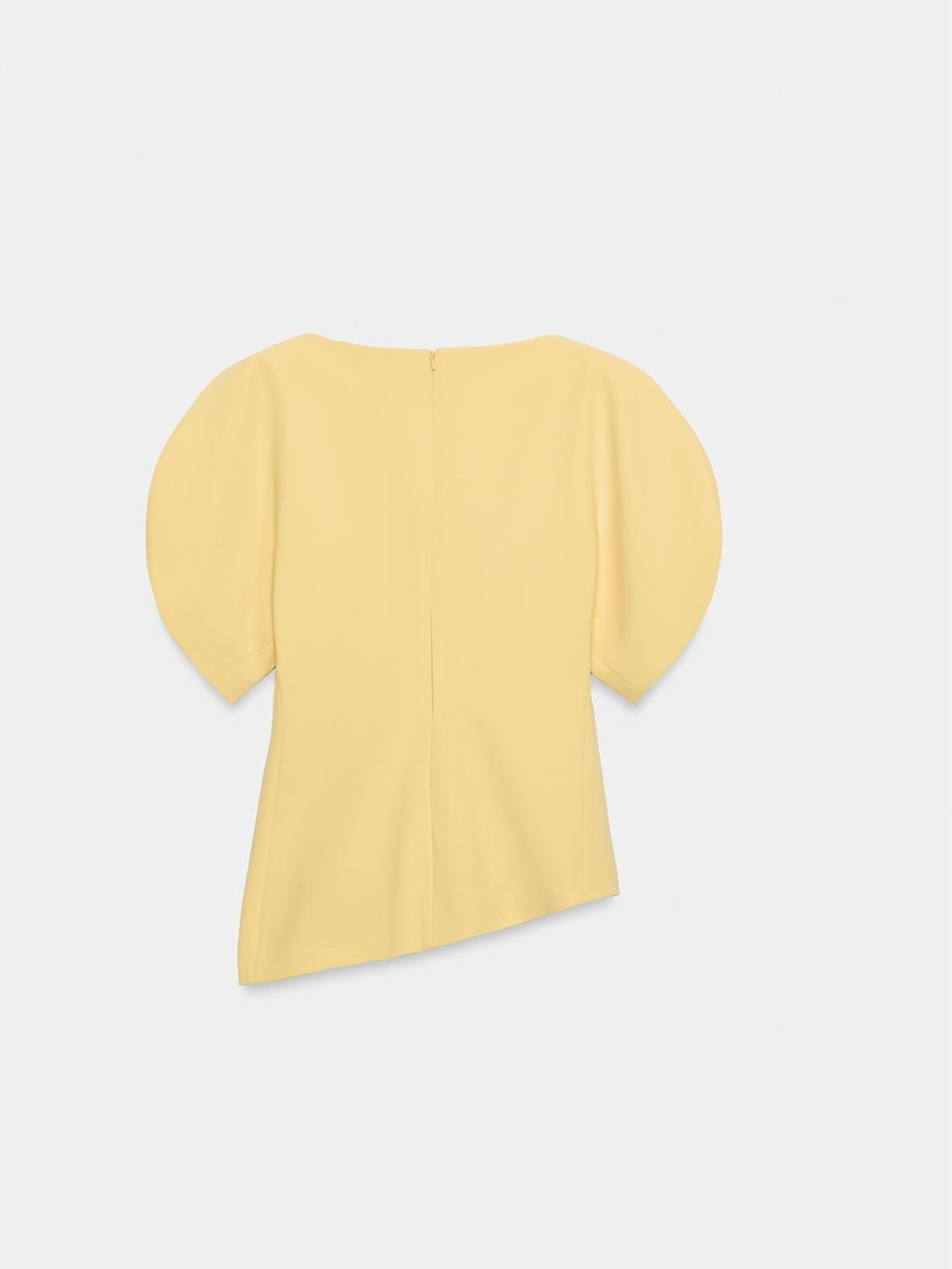 Zara Pale Yellow Sculpted Puff Sleeve Top - Picture 6 of 8